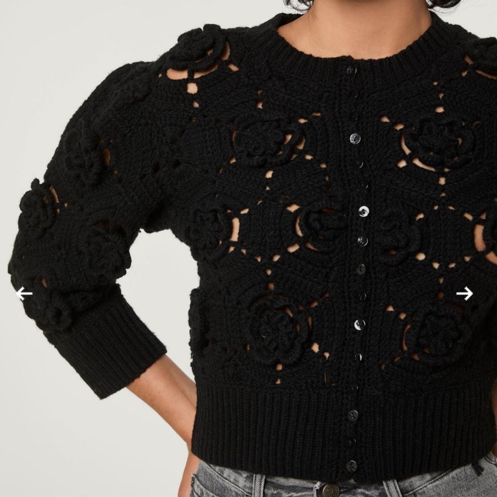 NWT Rouje Nerina Textured Floral Cardigan